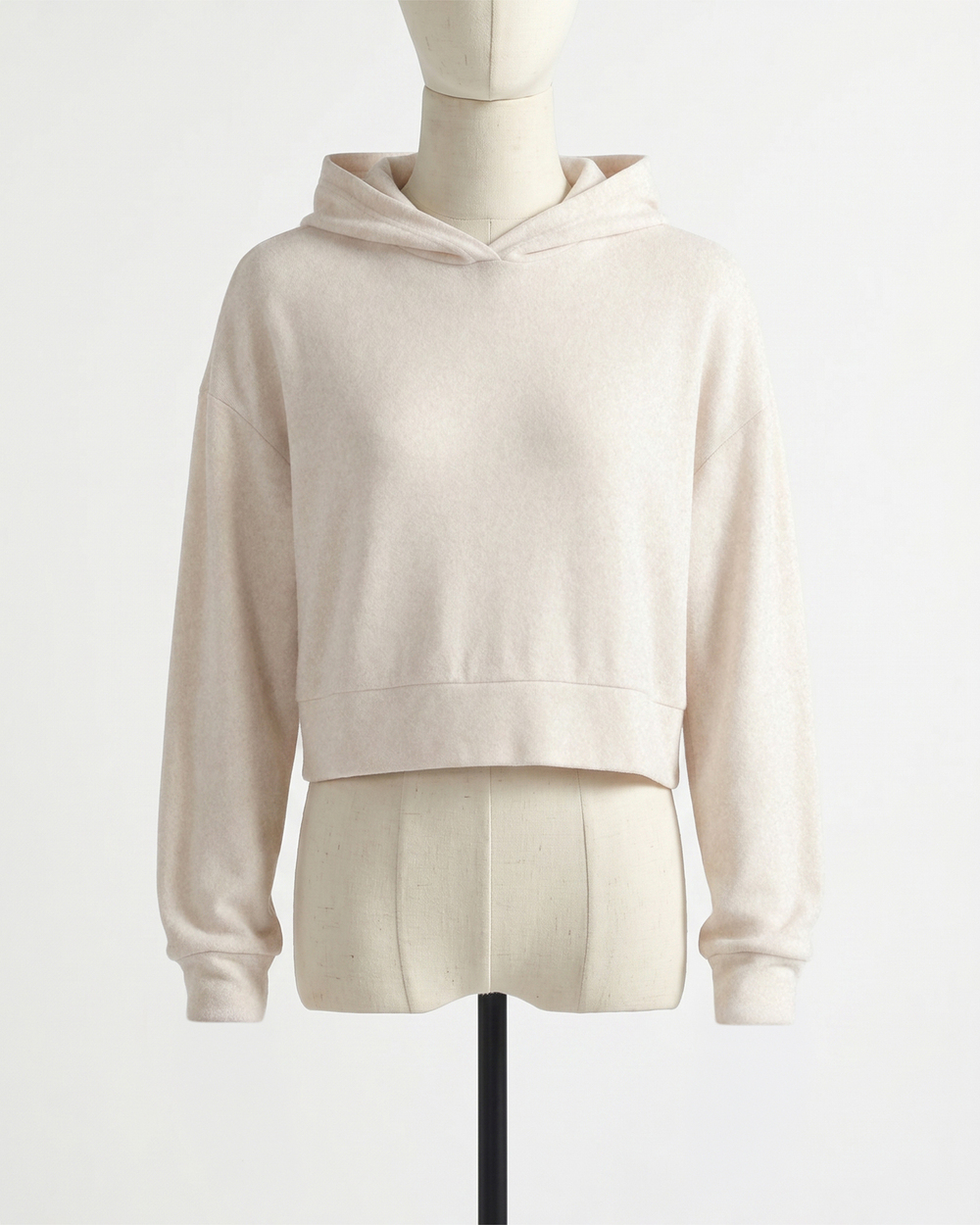 Brushed Lounge Cropped Pullover Hoodie